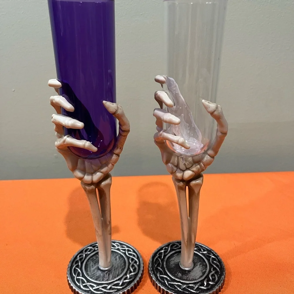 6/$25 Skeleton Hand Wine Glasses plastic - Picture 2 of 8